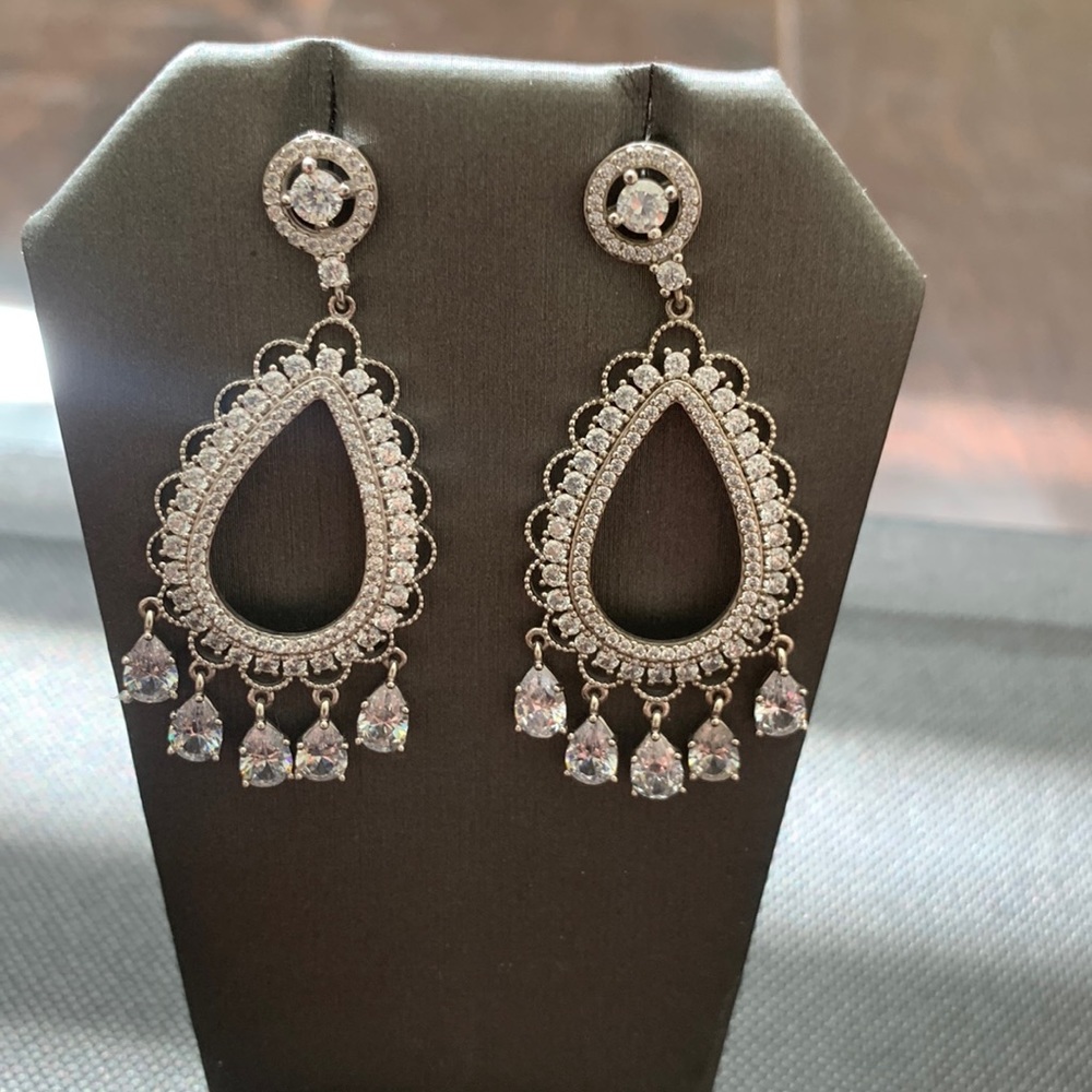 Sterling silver cubic zirconia earrings